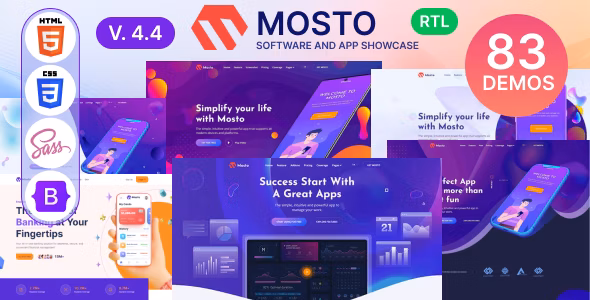 Mosto - App landing page